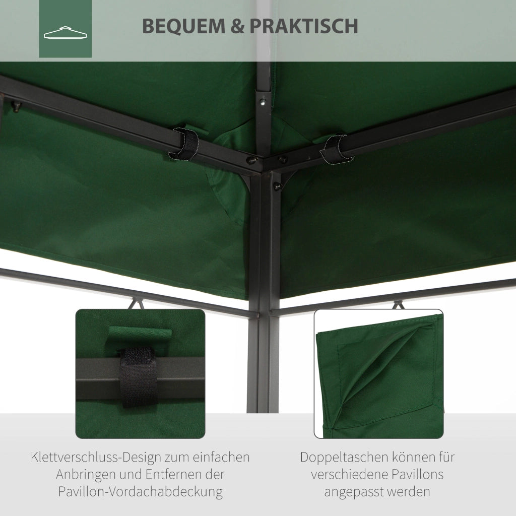 Tetto sostitutivo per gazebo da giardino 3x4m in poliestere resistente colore verde