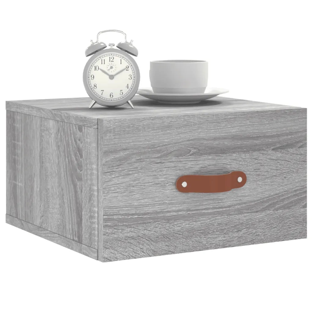 Comodino a Muro Grigio Sonoma 35x35x20 cm 829784