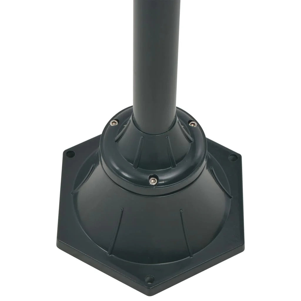 Lampada da terra da giardino E27 220 cm alluminio 2 lanterne verde scuro 02_0042542