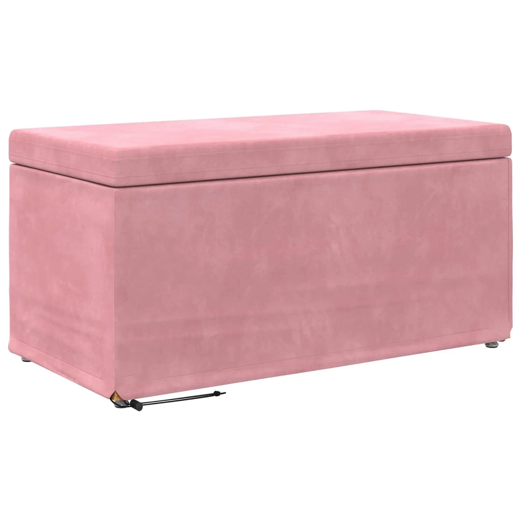 Pouf Rosa 81 x 41 x 40 cm Velluto e Legno Ingegnerizzato 876783
