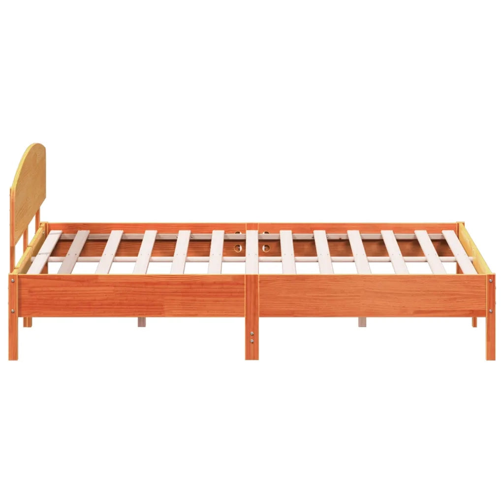 Giroletto senza Materasso Marrone Cera 200x200 cm Legno di Pino 3207196