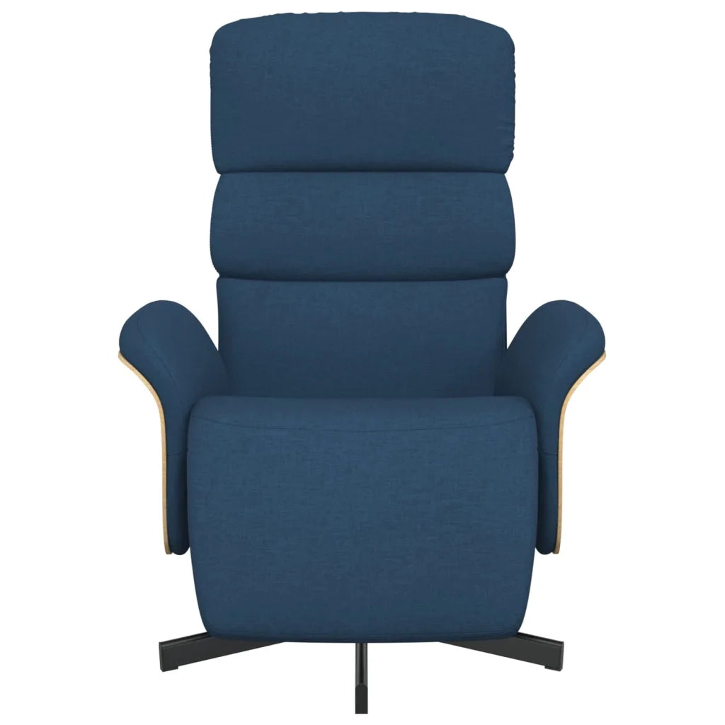 Divano Sedia-Poltrona Reclinabile con Poggiapiedi Blu in Tessuto 425925