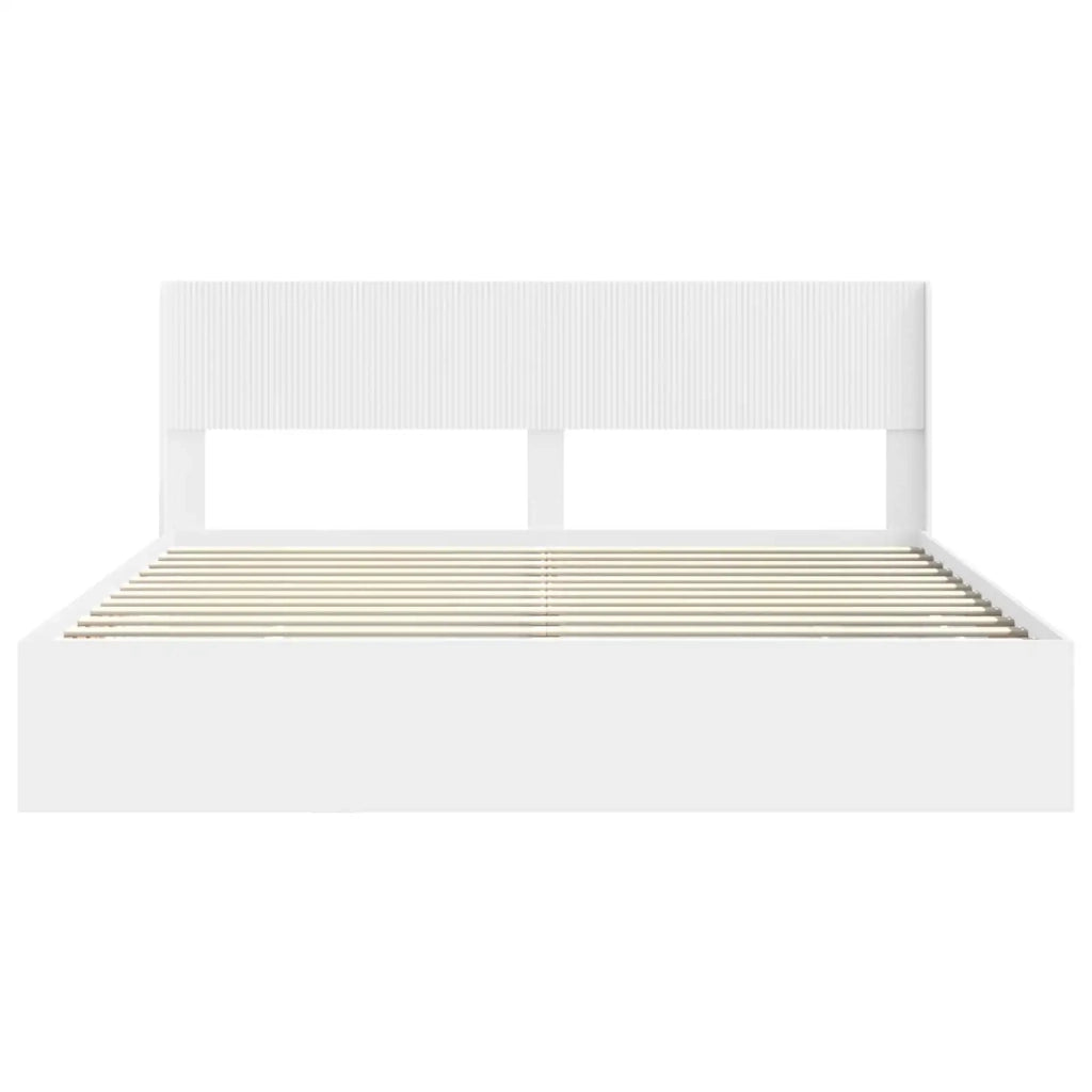 Struttura del letto con stoccaggio e testata Bianco 3414281