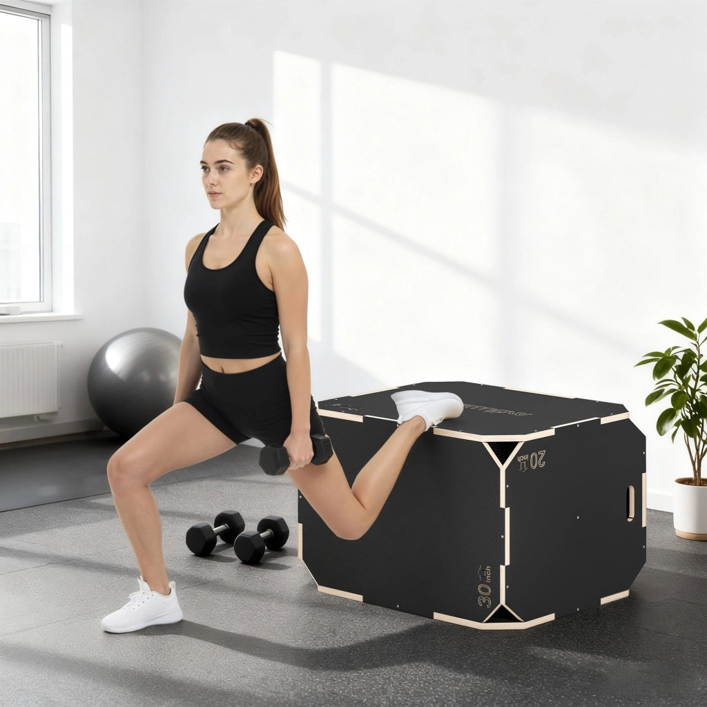 Plyo Box ¨C zephmum ¨C 3 Altezze, Legno, Nero