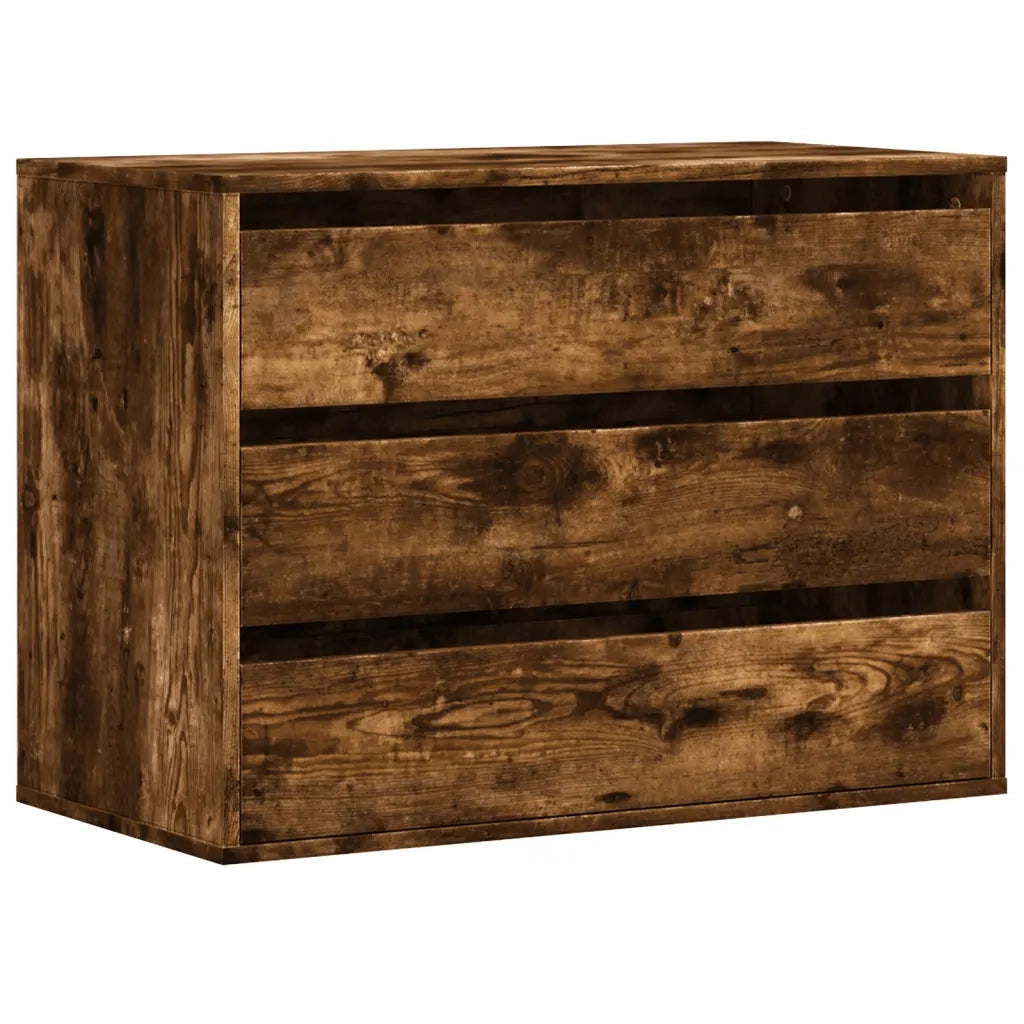 Cassettiera Angolare Rovere Fumo 80x41x58cm Legno Multistrato