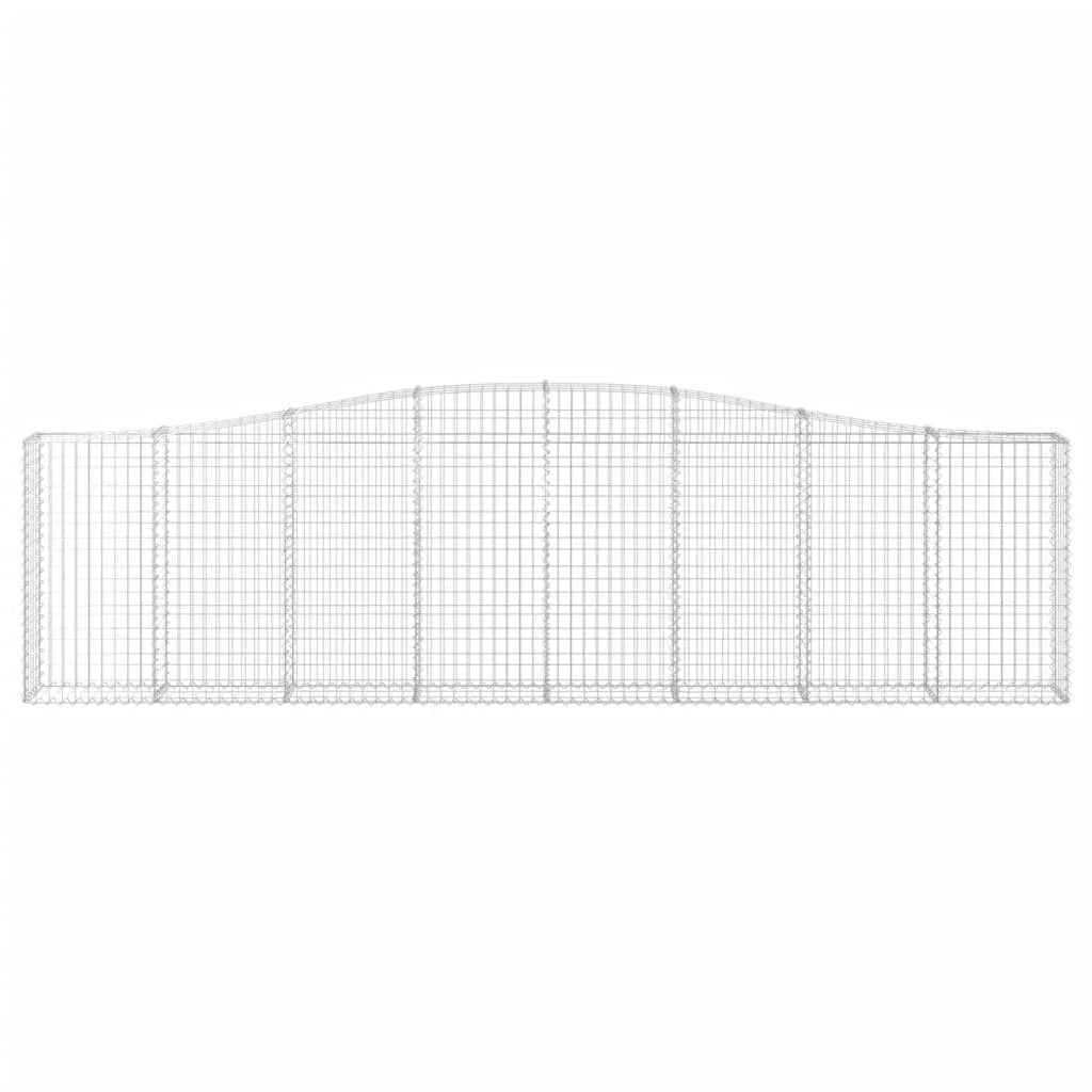 Set di 2 gabbioni ad arco per recinzione gabbia o muro di contenimento 400 x 30 x 100/120 cm ferro zincato argento 02_0041383