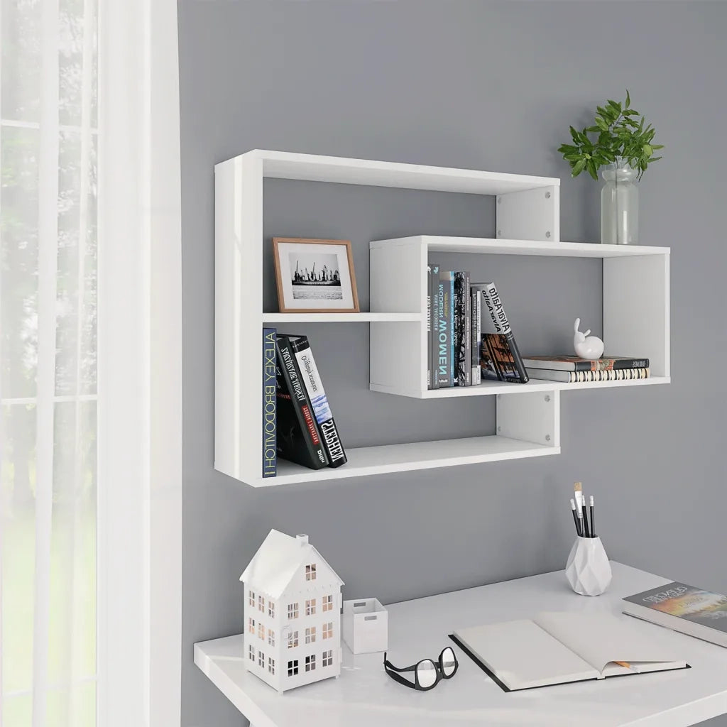 Mensole a Muro Bianche 104x20x58,5 cm in Legno Multistrato cod mxl 33533