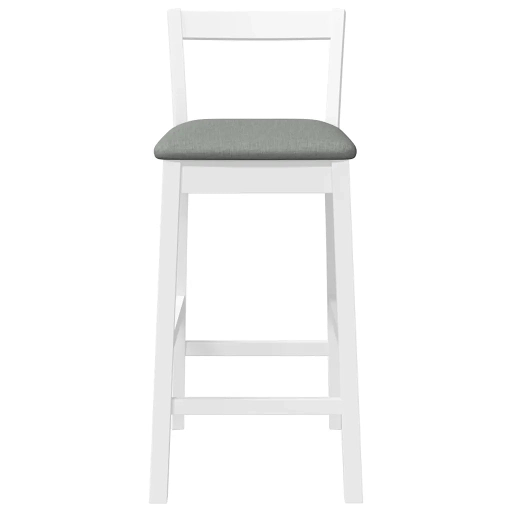 Sgabelli da Bar con Cuscini 2 pz Bianco Legno Massello di Hevea 4102588