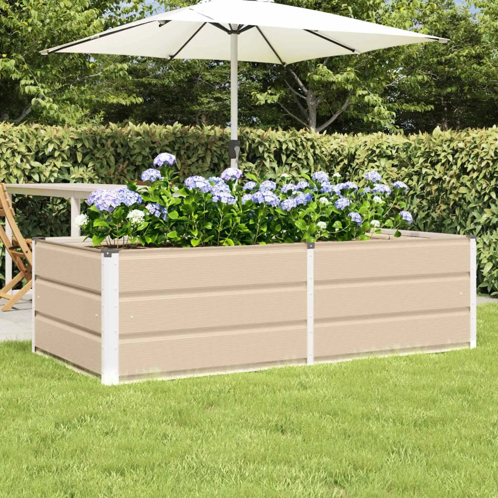 Fioriera | Cassetta per fiori | Vaso Avorio 160 x 80 x 45 cm Acciaio