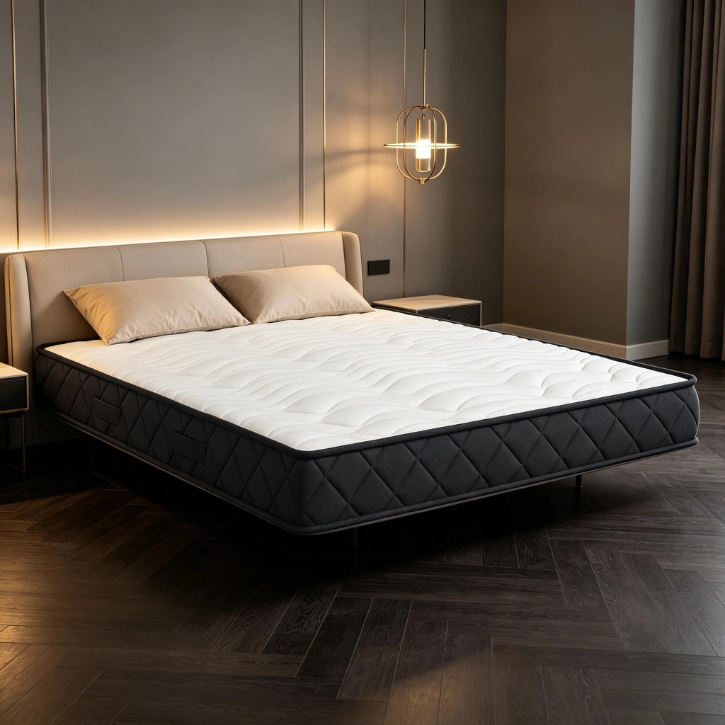 MATERASSO 140x190 cm Bianco/Grigio in poliestere e schiuma, 20 cm