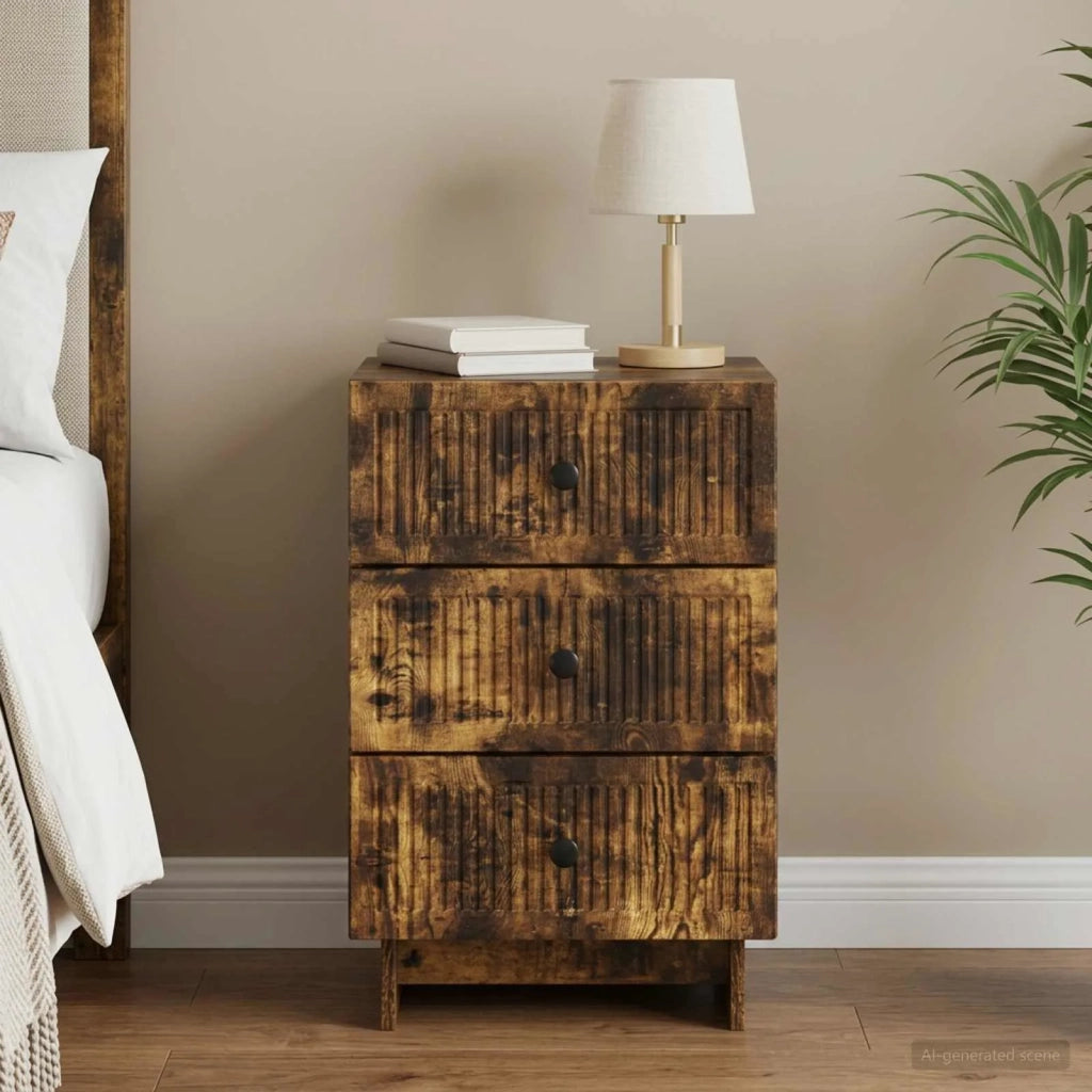 Armadio da Notte con cassetto Rovere Fumo 43 x 41 x 66,5 cm 893870