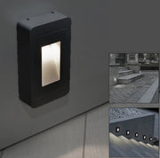 Faretto segnapassi esterno IP65 LED 12W scale giardino Nero Luce FREDDA 6500K