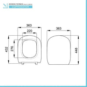 Copriwater compatibile wc Ideal Standard serie Tesi New chiusura standard