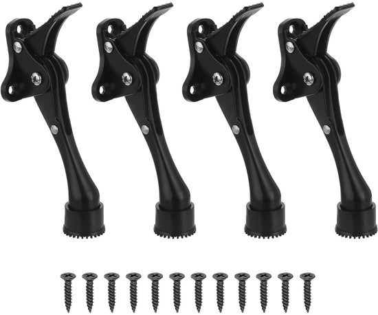 Deurstopper adattabile in altezza - Deurstopper a kickdown - Puntino in gomma - Zinklegering - 2 pezzi - Duraturo e resistente alla ruggine - Deurstoppers