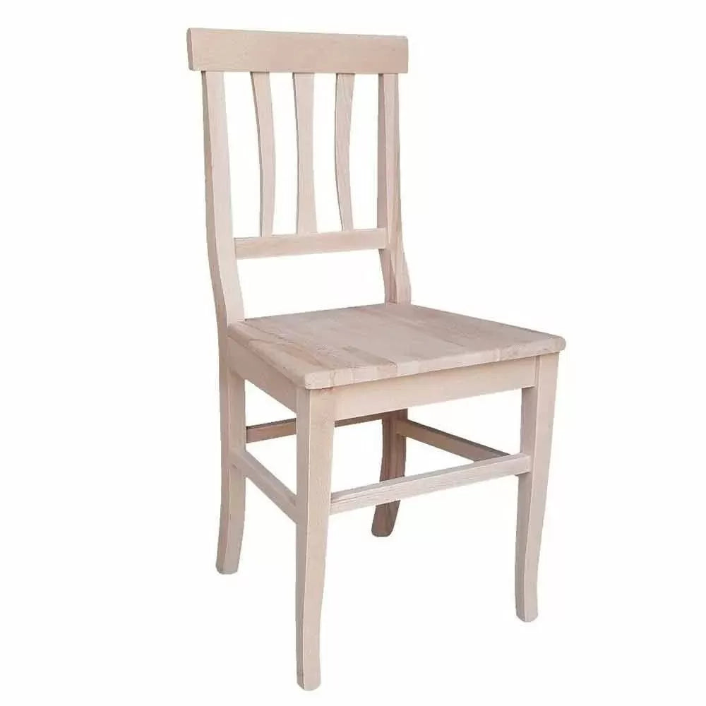 Set 2 sedie cucina classico legno grezzo seduta legno 40x44x88 - Mobili 2G