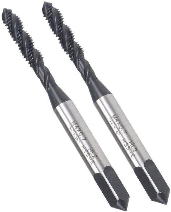 Set di viti a spirale H2 tolleranza metrica - alta velocità acciaio - 2 pezzi - diametro filo M4 x 0,7 mm - foratura