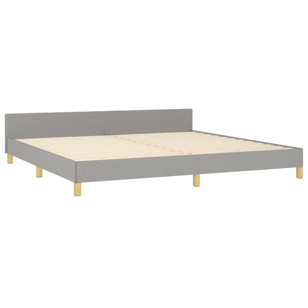 Giroletto con Testiera Grigio Chiaro 200x200 cm in Tessuto cod mxl 51684