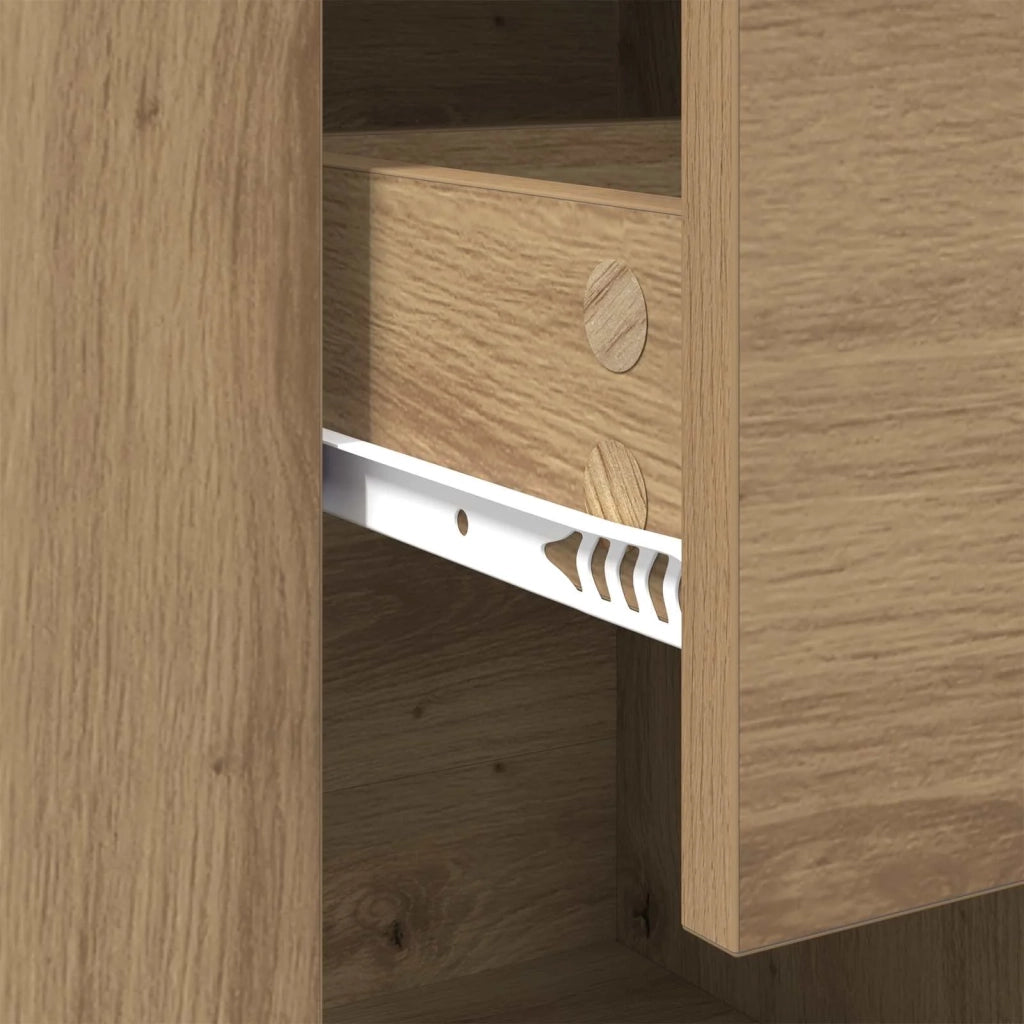 Credenza | Madia | Buffet da pranzo | Armadio da pranzo con cassetto Rovere artigianale 100 x 30 x 59,5 cm