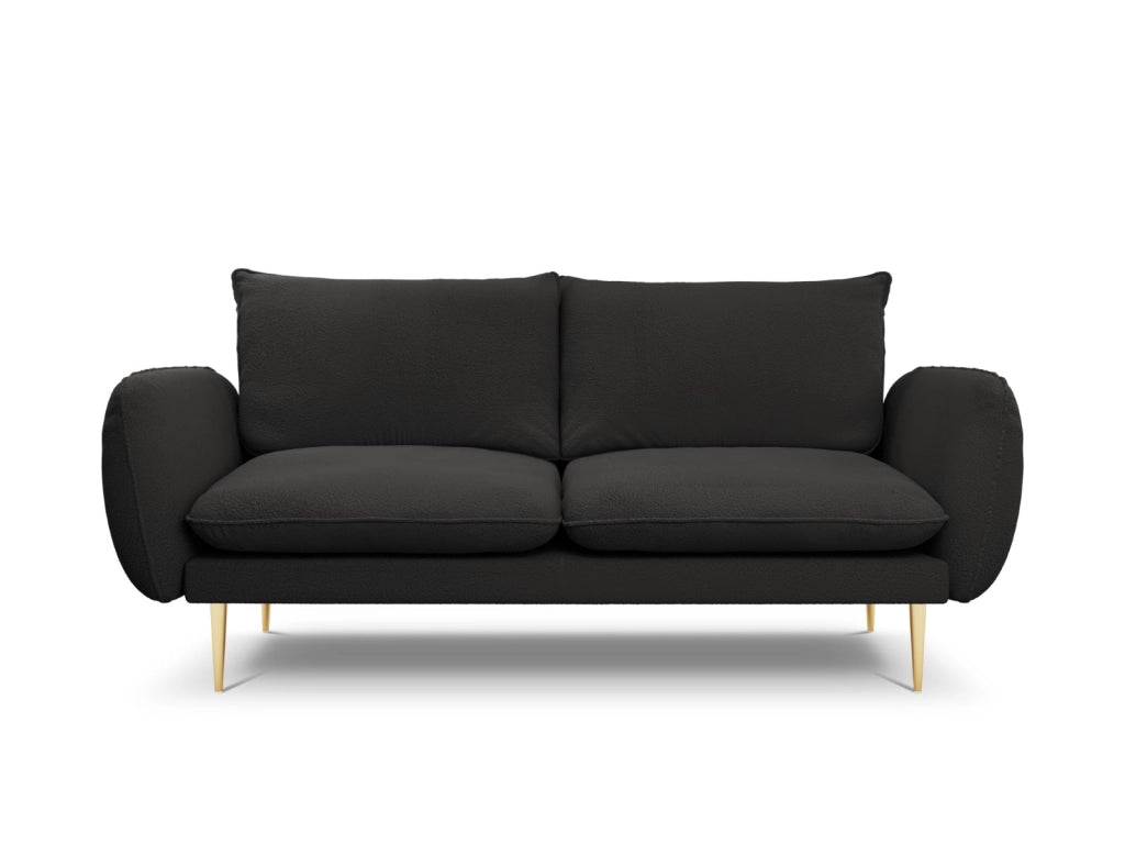 Cosmopolitan Design - Divano "Vienna" 2 posti in bouclé nero 
