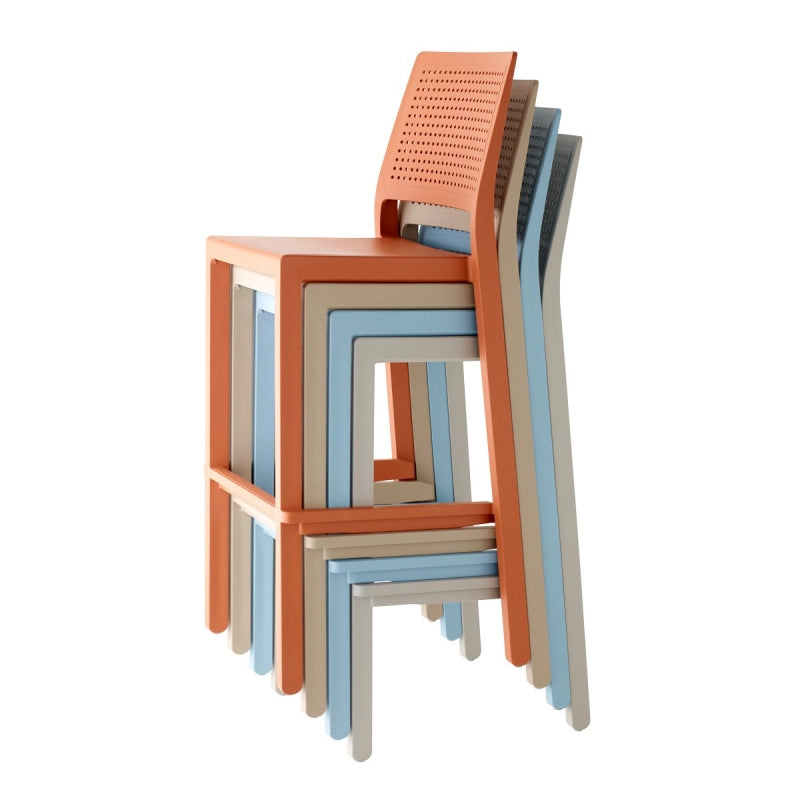 SET 4 SGABELLI EMI TECNOPOLIMERO HT 75CM SCAB DESIGN - Azzurro 62