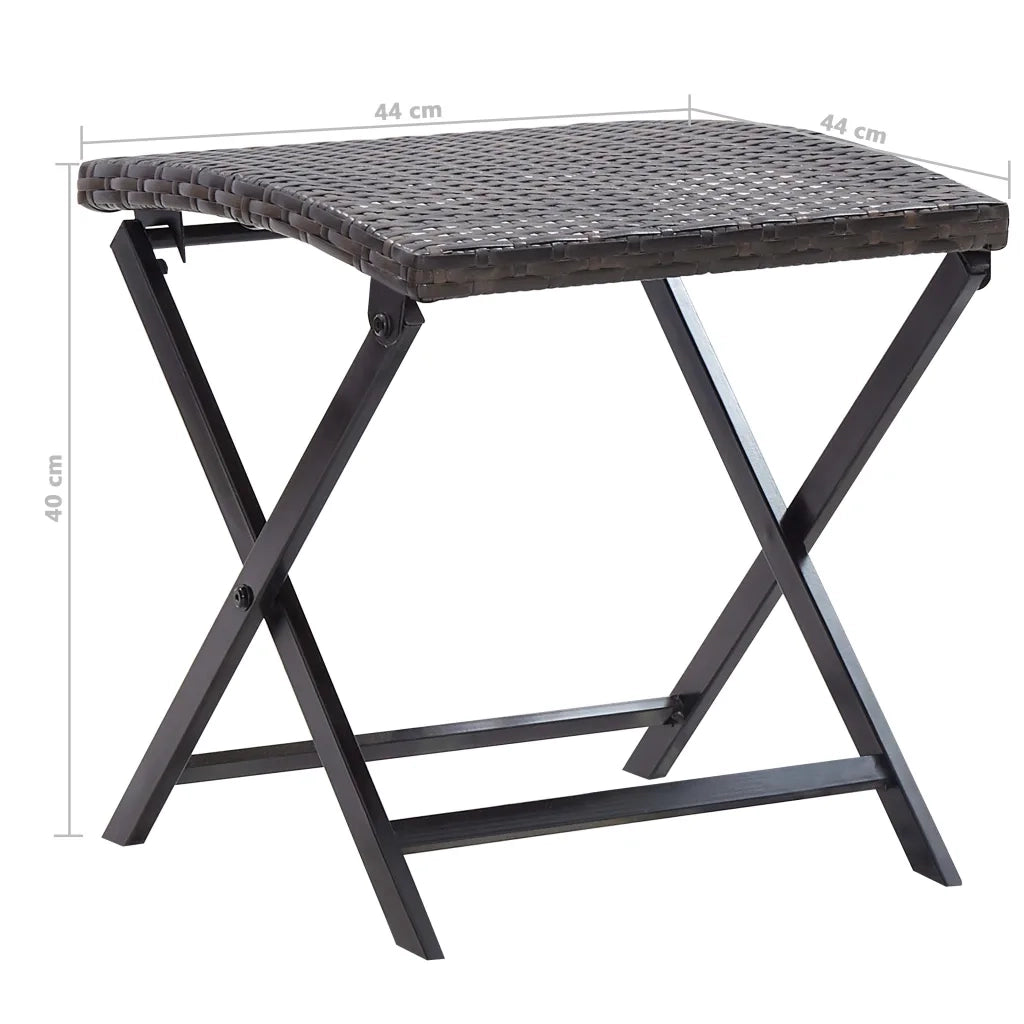 Sgabello Pieghevole in Polyrattan Marrone CFW4823512