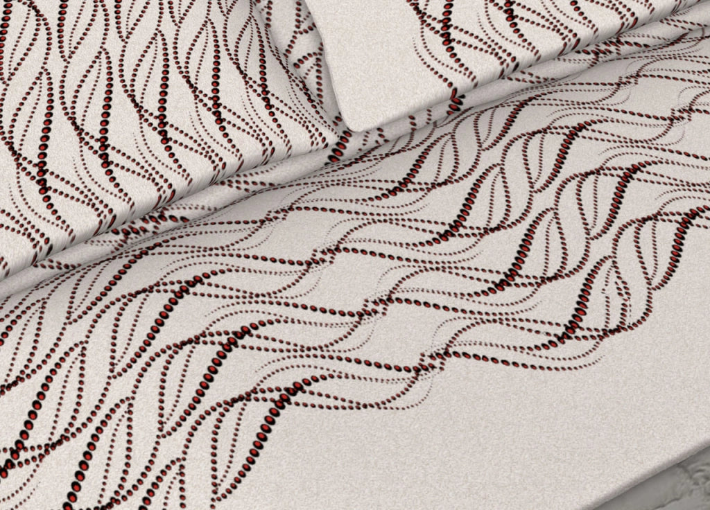 Completo Lenzuola Letto In 100% Cotone Made In Italy Disegni Assortiti C.N - 2 Piazze - Perla Rosso