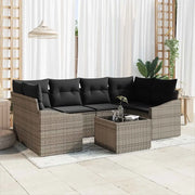 Set di divani con cuscino 7 pcs Grigio polyrattan