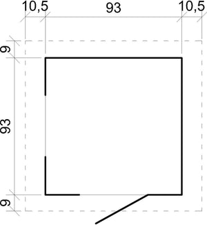 Casetta per Bambini - L111xL113xA121cm/0,9 m2 - Timbela M570M-1 (tetto blu)