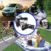 Trade Shop - Mini Compressore Portatile 12v 150psi Auto Moto Scooter Bici Manometro 10bar -