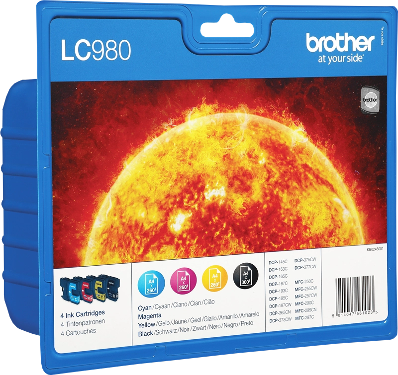 Brother LC980VALBP cartuccia d'inchiostro 4 pz Originale Nero, Ciano, Magenta, Giallo
