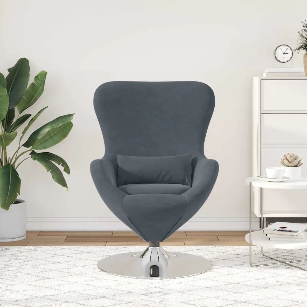 Divano Sedia-Poltrona uovo Grigio scuro Velluto