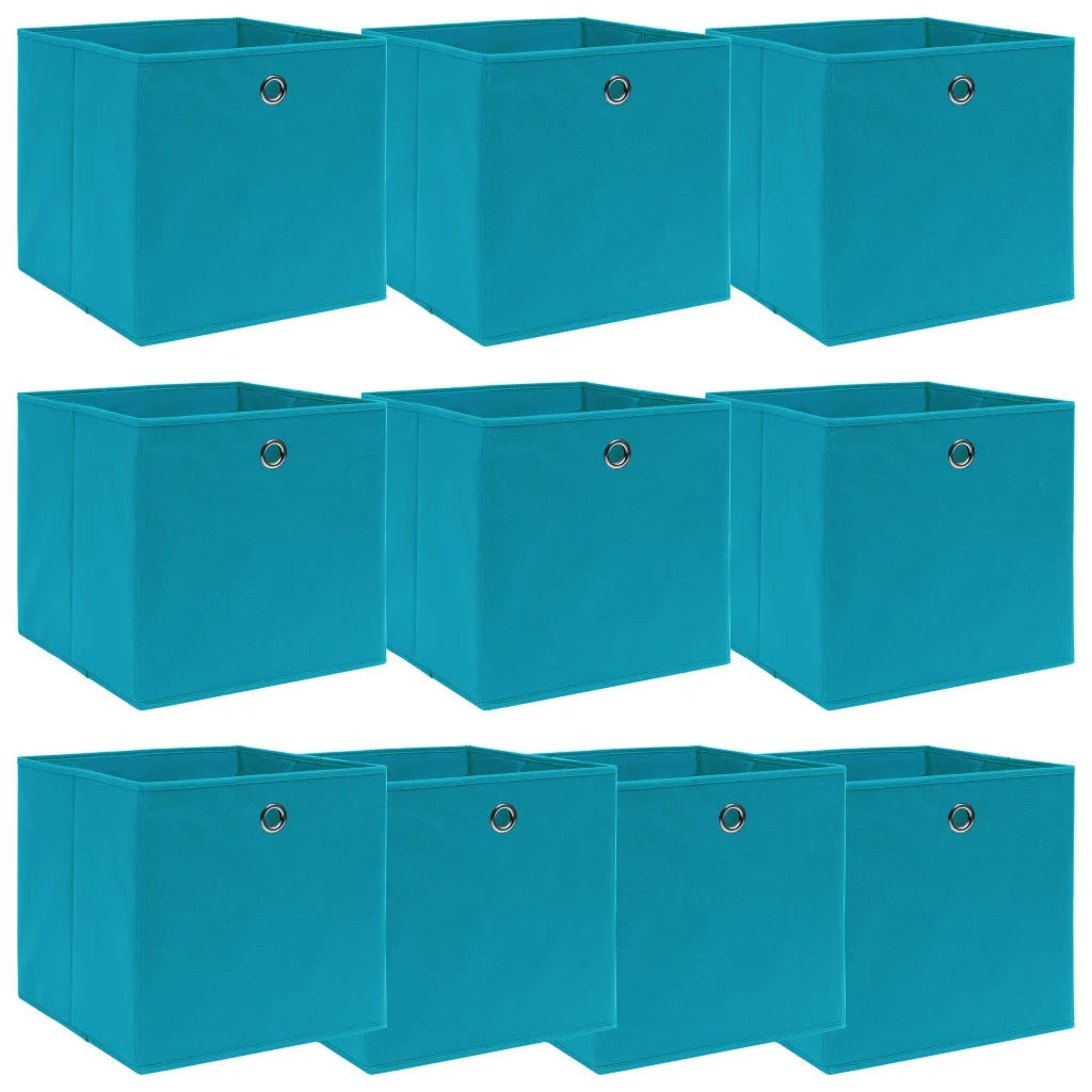 Scatole 10 pz Blu Baby 32x32x32 cm in Tessuto cod mxl 48204