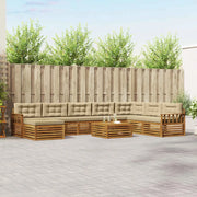 Set di divani da esterno con cuscino 9 pcs Naturale e Beige