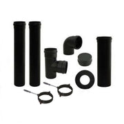 kit stufa a pellet in acciaio nero montaggio diam.80 guarnizione tubo curva