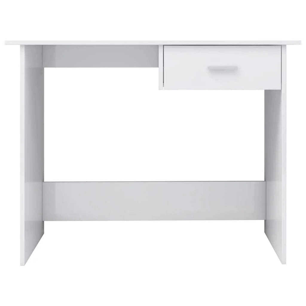Scrivania tavolo postazione di lavoro mobile per computer studio finitura lucida 100 x 50 x 76 cm legno ingegnerizzato bianco 02_0023536