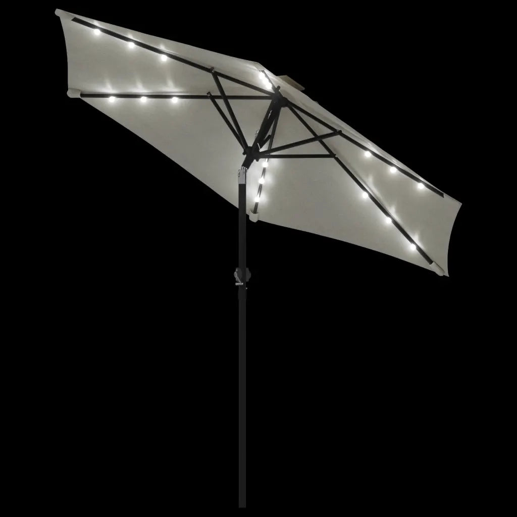 Ombrellone Giardino con LED Palo Acciaio Bianco 225x225x212 cm 4005066