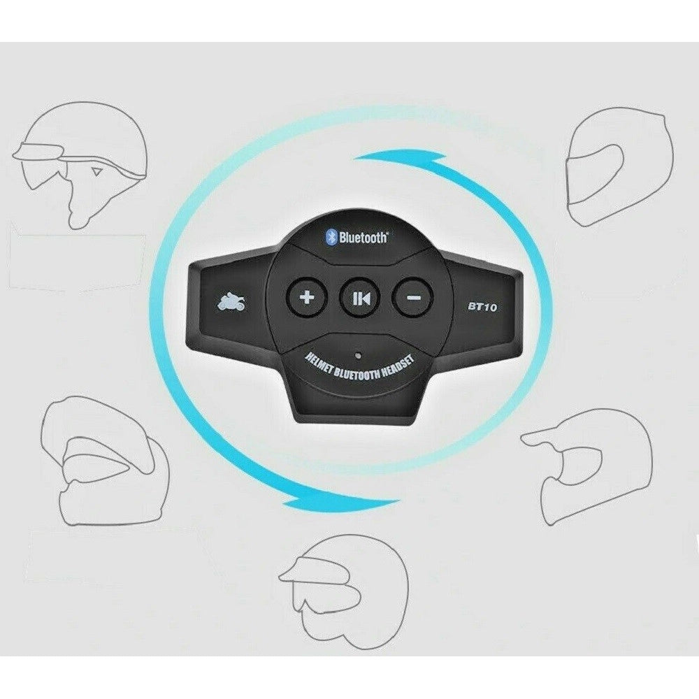 Trade Shop - Cuffie Auricolari Bluetooth Per Interno Casco Da Motocicletta Moto Con Microfono -