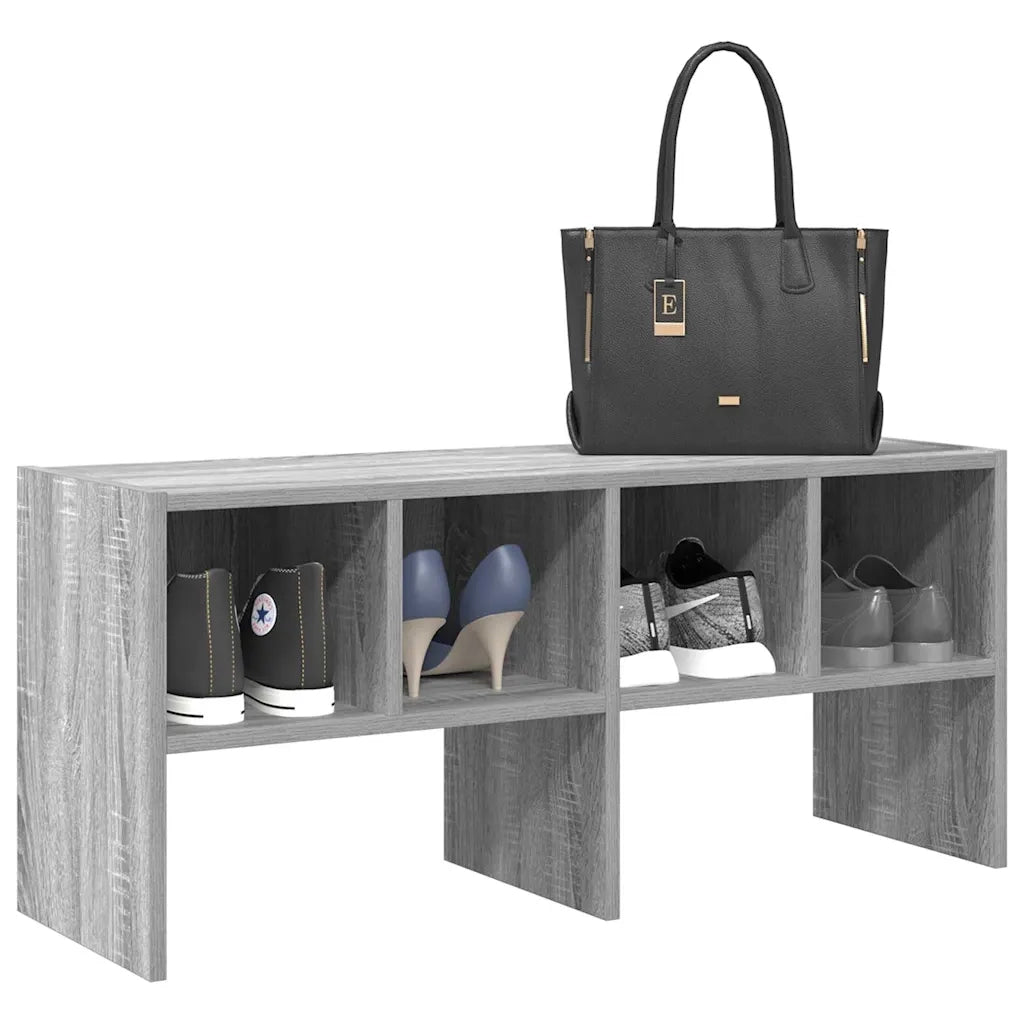 Scarpiera Impilabile-Scaffale per scarpe Grigio Sonoma 89,5x30x40 cm