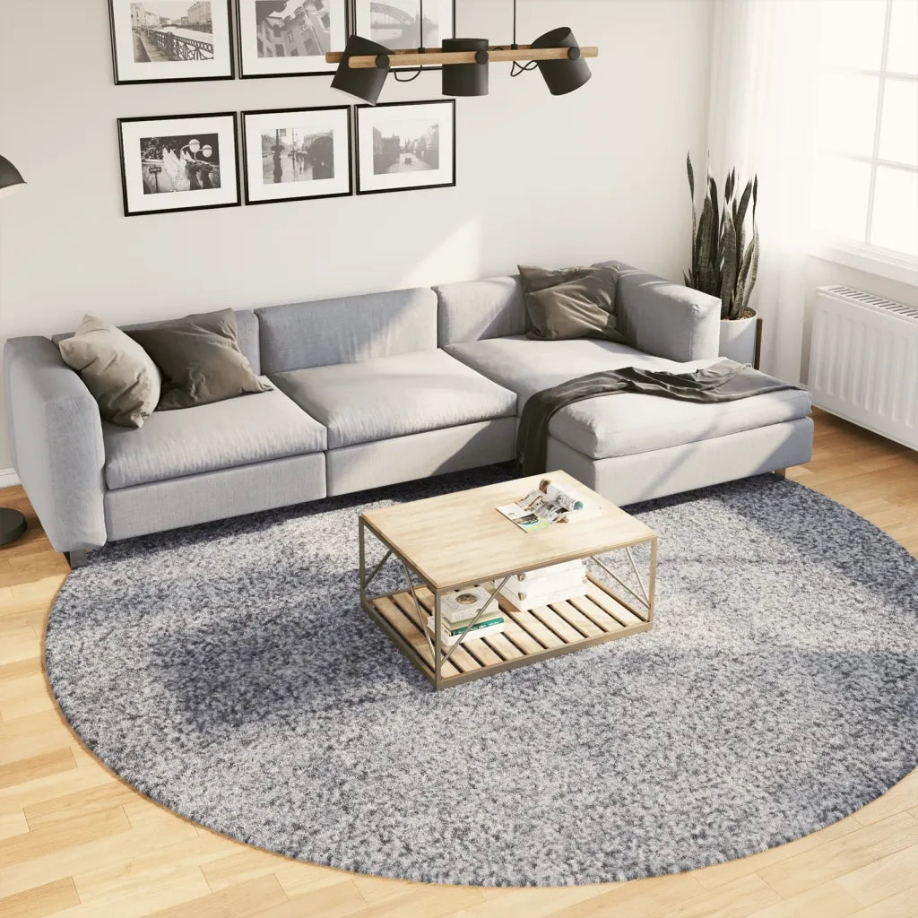 Tappeto Shaggy PAMPLONA a Pelo Lungo Moderno Blu Ã˜ 280 cm