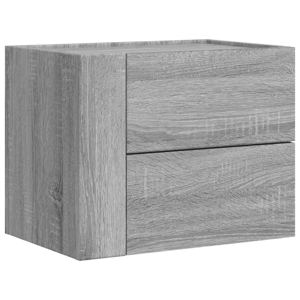Comodino a Muro-Tavolino da notte sospeso Grigio Sonoma 45x30x35 cm 570138