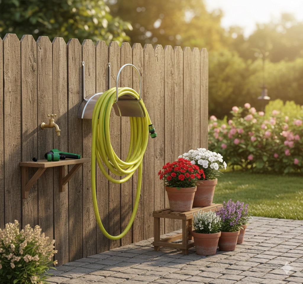 Kit Portatubo da Muro in Acciaio con Tubo 25m e Accessori Agrati