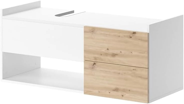 Mobile lavatrice Alf, Bianco, 116 x 98 cm con 4 cassetti, per riporre risparmiando spazio sopra la lavatrice