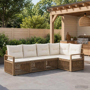 Set Divano da Giardino 5 pz Beige polyrattan 3435711