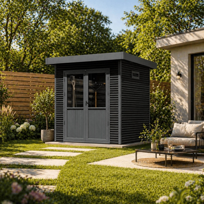 Casetta da giardino in legno composito Onyx 22 - 4m² - Grigio