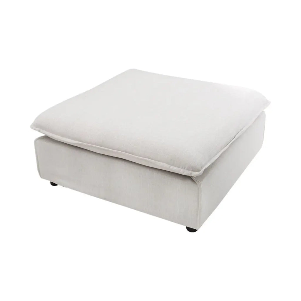 Pouf KALIA – Bianco – Tessuto opaco – Pouf contemporaneo