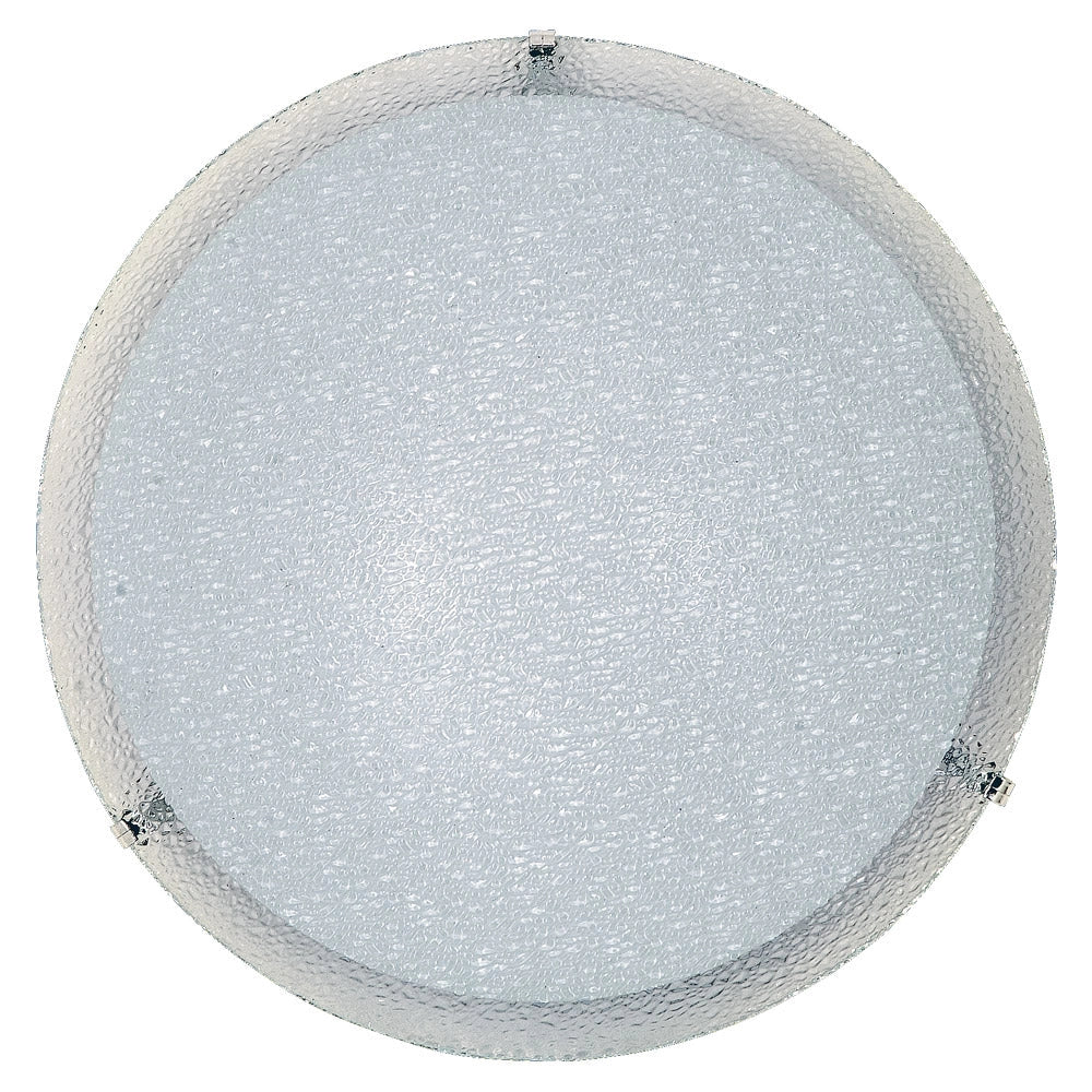Plafoniera 2xE27 Ganci Cromo Vetro Lastra Bianco E-Energy Gaia
