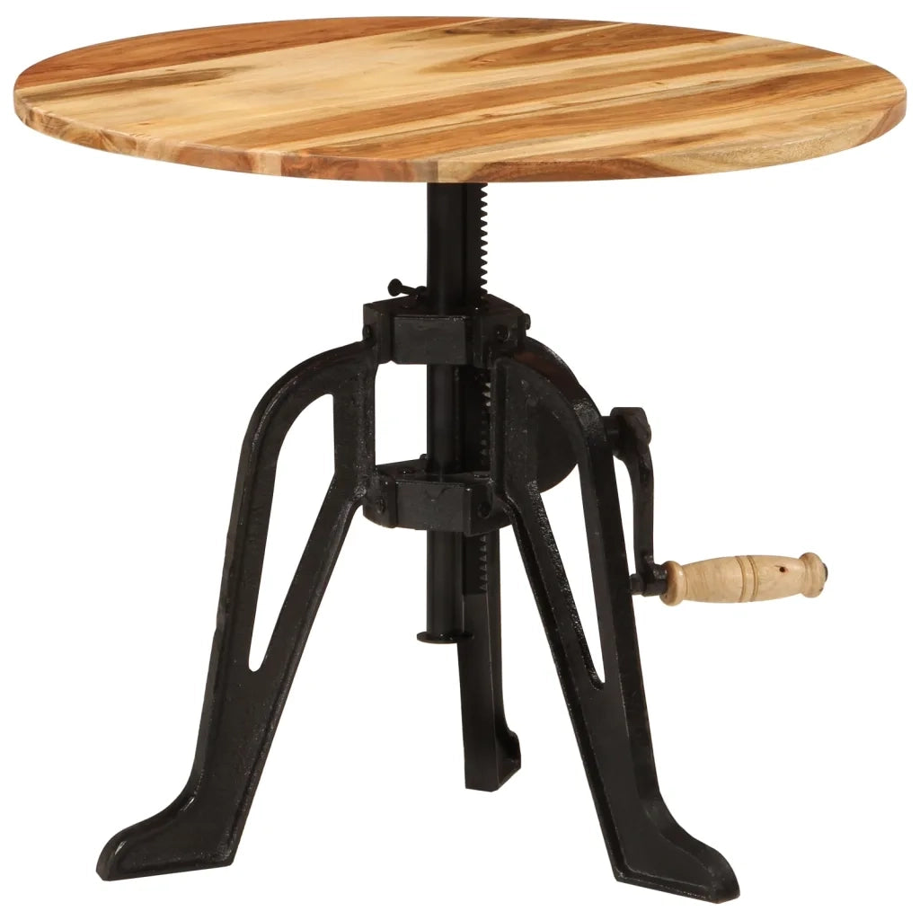 Tavolino 60x(42-62) cm in Legno Massello di Acacia e Ghisa cod mxl 23933