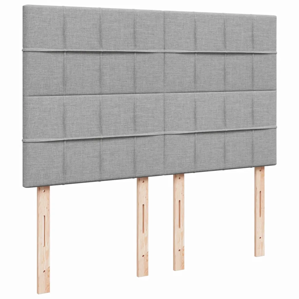 Giroletto a Molle con Materasso Grigio Chiaro 160x200cm Tessuto