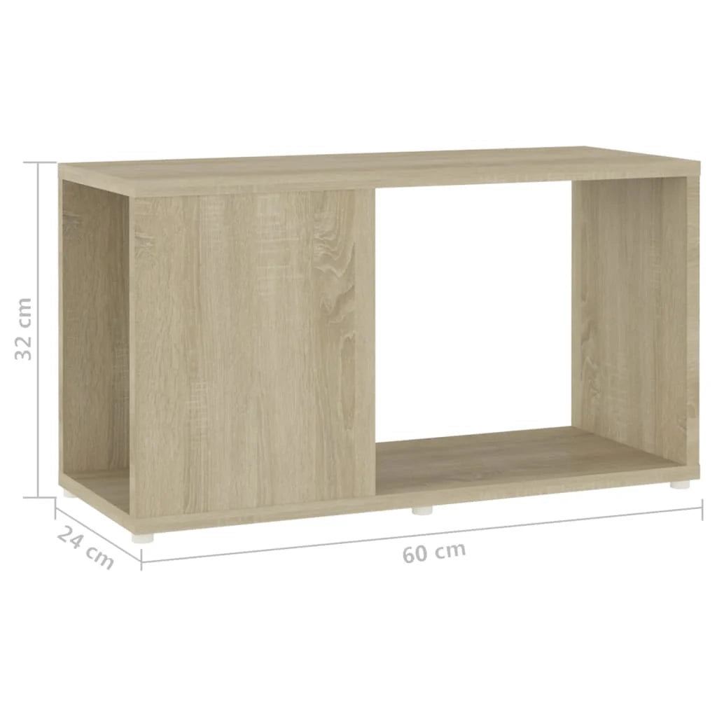 Mobile TV multimediale mensola TV credenza TV sala da pranzo soggiorno camera da letto rovere Sonoma 60 x 24 x 32 cm legno ingegnerizzato marrone 02_0027527