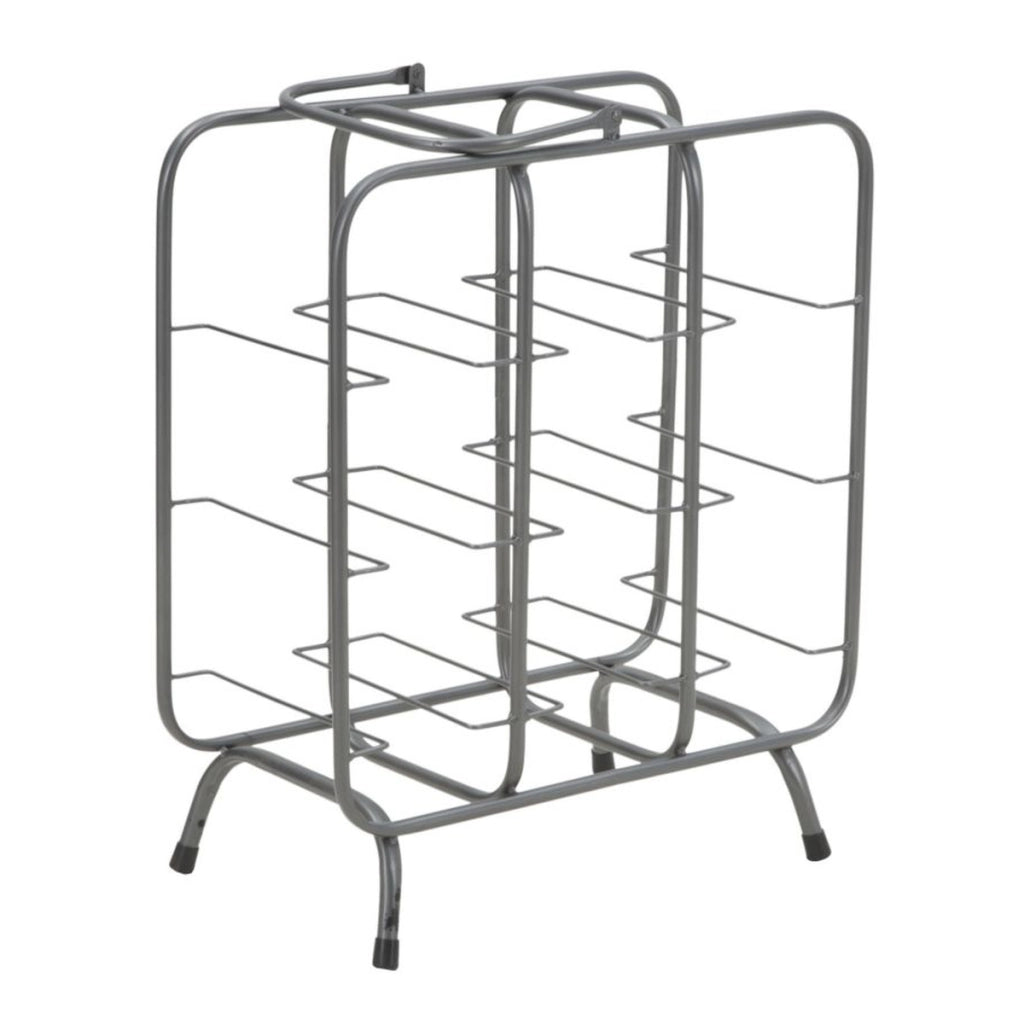 Portabottiglie rack rettangolare in ferro grigio scuro 9 posti 40x23x47,5 cm